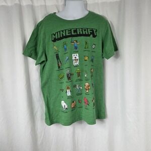 Mojang Minecraft Boys Size Medium Short Sleeve Graphic T Shirt Green